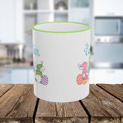 Easter Bunny & Eggs Accent Rim Mug (11oz/15oz)