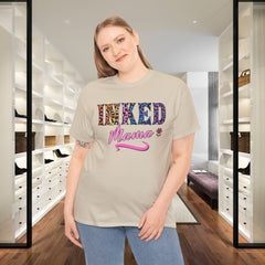 Inked Mama T-Shirt – Floral Leopard Tattoo Mom Tee