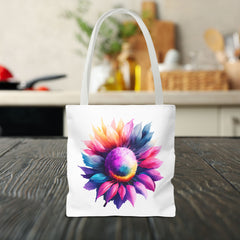Vibrant Floral Tote Bag, Colorful Flower Design,