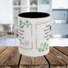 Inspirational Psalm 37:4 Floral Coffee Mug (11oz, 15oz)