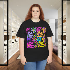 Colorful Floral Tile T-Shirt — Pastel Retro Pattern Tee
