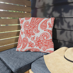 Reversible Red Paisley Outdoor Pillows