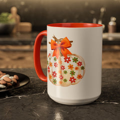 Pumpkin Floral Thanksgiving Mug