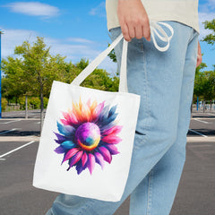 Vibrant Floral Tote Bag, Colorful Flower Design,