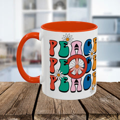 Colorful Peace Sign Mugs