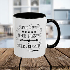 Super Dad Super Husband Super Blessed Coffee Mug — Father's Day Gift (11oz/15oz)