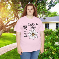 Earth Day Daisy T-Shirt — "Happy Earth Day" Graphic Tee