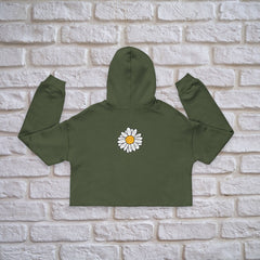 Daisy Floral Women's Cropped Hoodie,