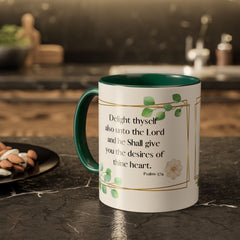 Inspirational Psalm 37:4 Floral Coffee Mug (11oz, 15oz)
