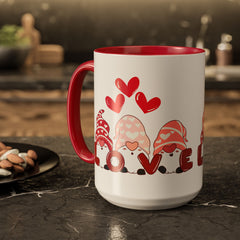 Love Gnome Coffee Mug — Valentine's Day Red Interior 11oz/15oz