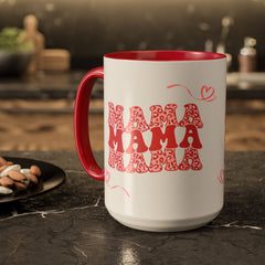 Mama Heart Mug — Retro Floral "Mama" Coffee Cup (11oz & 15oz)
