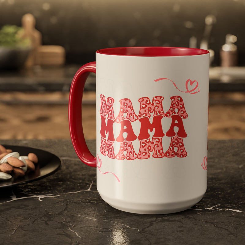 Mama Heart Mug — Retro Floral 