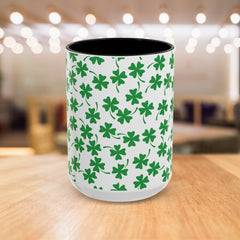 Shamrock Pattern Coffee Mug — St. Patrick’s Day Green Clover Ceramic Mug (11oz & 15oz)