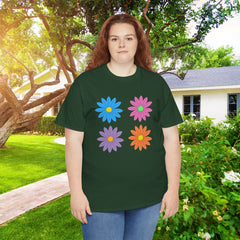 Floral Pop Tee — Retro Colorful Daisy Graphic T-Shirt