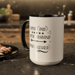 Super Dad Super Husband Super Blessed Coffee Mug — Father's Day Gift (11oz/15oz)