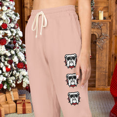Cool Bulldog Print Fleece Unisex Sweatpants