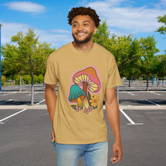 Retro Mushroom Floral T-Shirt, Unisex Boho Tee,