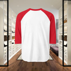 Raglan Shirt - "Because He Lives" Christian Cross Baseball Tee