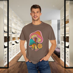 Retro Mushroom Floral T-Shirt, Unisex Boho Tee,