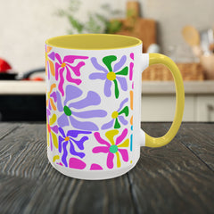 Colorful Floral Pattern Mug — Bright Retro Daisy Coffee Cup (11oz & 15oz)