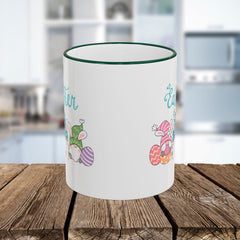 Easter Bunny & Eggs Accent Rim Mug (11oz/15oz)