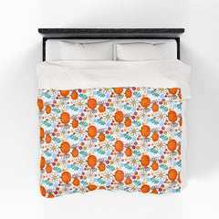 Autumn Floral Plush Blanket, Cozy Throw Blanket for Fall,