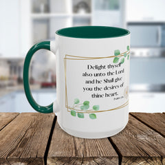 Inspirational Psalm 37:4 Floral Coffee Mug (11oz, 15oz)