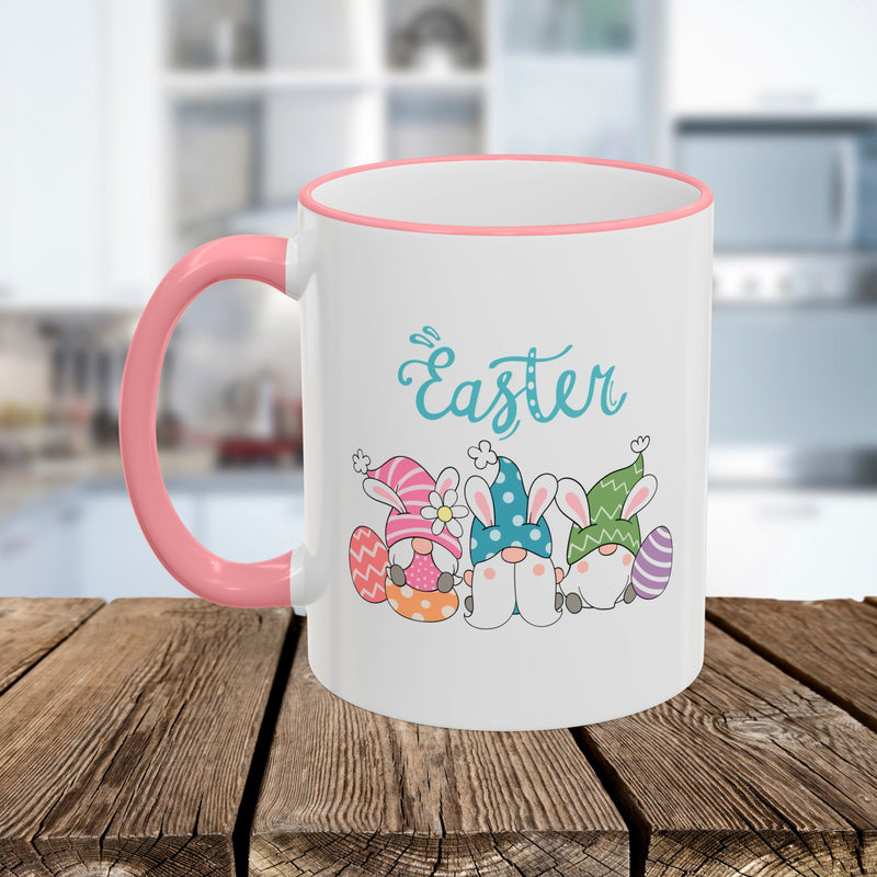 Easter Bunny & Eggs Accent Rim Mug (11oz/15oz)