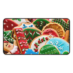 Festive Cookie-Themed Desk Mat | Holiday Office Decor,