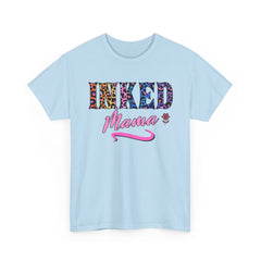 Inked Mama T-Shirt – Floral Leopard Tattoo Mom Tee