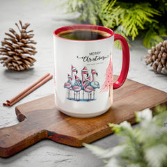 Colorful Holiday Mug, Christmas Flamingo Design