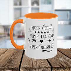 Super Dad Super Husband Super Blessed Coffee Mug — Father's Day Gift (11oz/15oz)