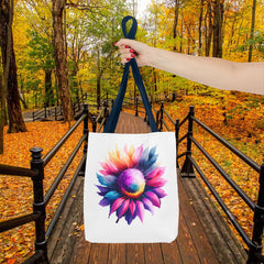 Vibrant Floral Tote Bag, Colorful Flower Design,