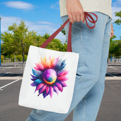 Vibrant Floral Tote Bag, Colorful Flower Design,