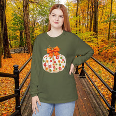 Pumpkin Floral Long Sleeve T-Shirt,