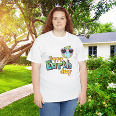 Earth Day T-Shirt — "Happy Earth Day" Cute Earth with Sunglasses Eco Graphic Tee
