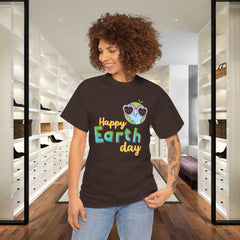 Earth Day T-Shirt — "Happy Earth Day" Cute Earth with Sunglasses Eco Graphic Tee