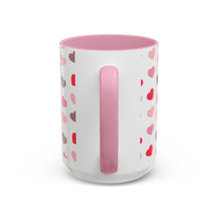 Heart Pattern Coffee Mug — Cute Pink & Red Hearts Ceramic Mug (11oz/15oz)