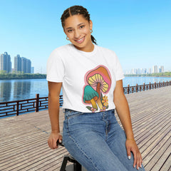 Retro Mushroom Floral T-Shirt, Unisex Boho Tee,