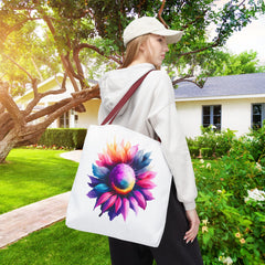 Vibrant Floral Tote Bag, Colorful Flower Design,