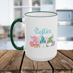 Easter Bunny & Eggs Accent Rim Mug (11oz/15oz)