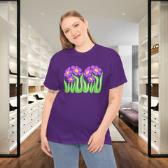 Floral Trio Tee — Retro Purple Flower Graphic Shirt