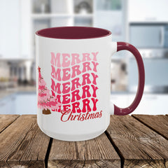 Pink Merry Merry Merry Christmas Mug