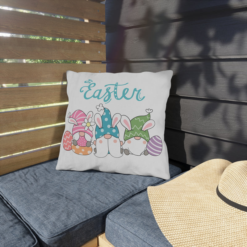 Easter Gnome Bunny Throw Pillow