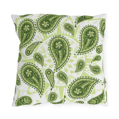 Reversible Pillow Green Paisley Design