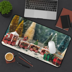 Holiday Desk Mat with Christmas Train Design