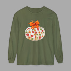 Pumpkin Floral Long Sleeve T-Shirt,
