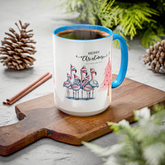 Colorful Holiday Mug, Christmas Flamingo Design