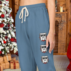 Cool Bulldog Print Fleece Unisex Sweatpants