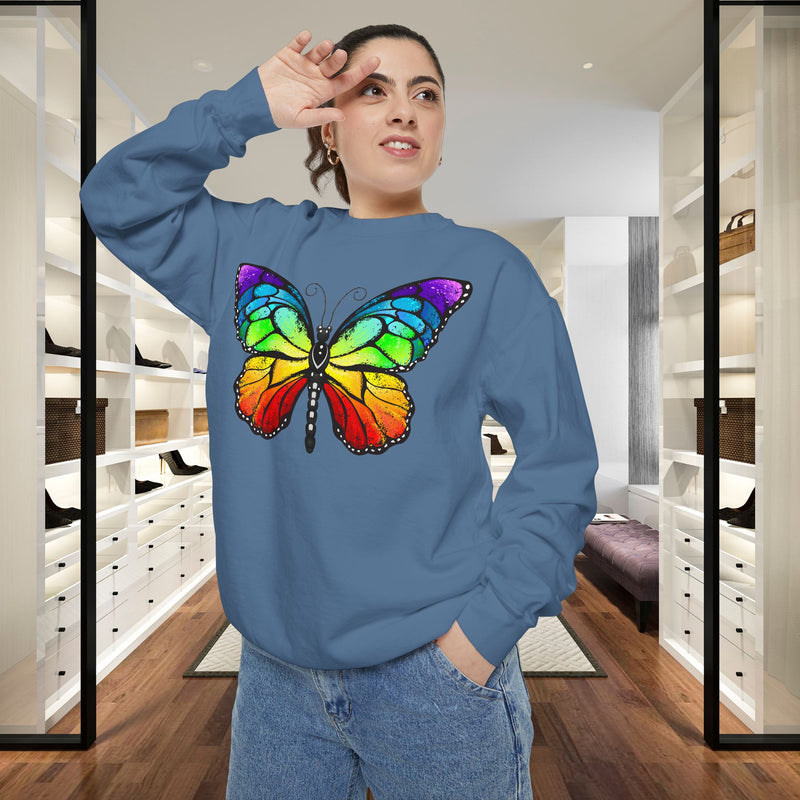 Rainbow Butterfly Unisex Sweatshirt